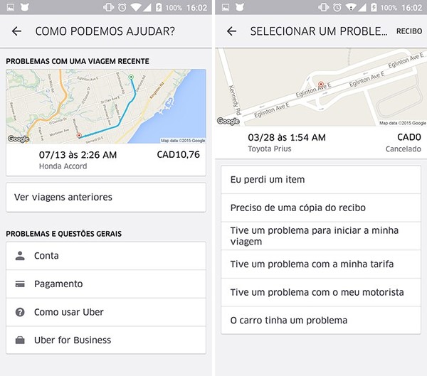 Uber: como relatar um problema com a sua viagem ou com o motorista?