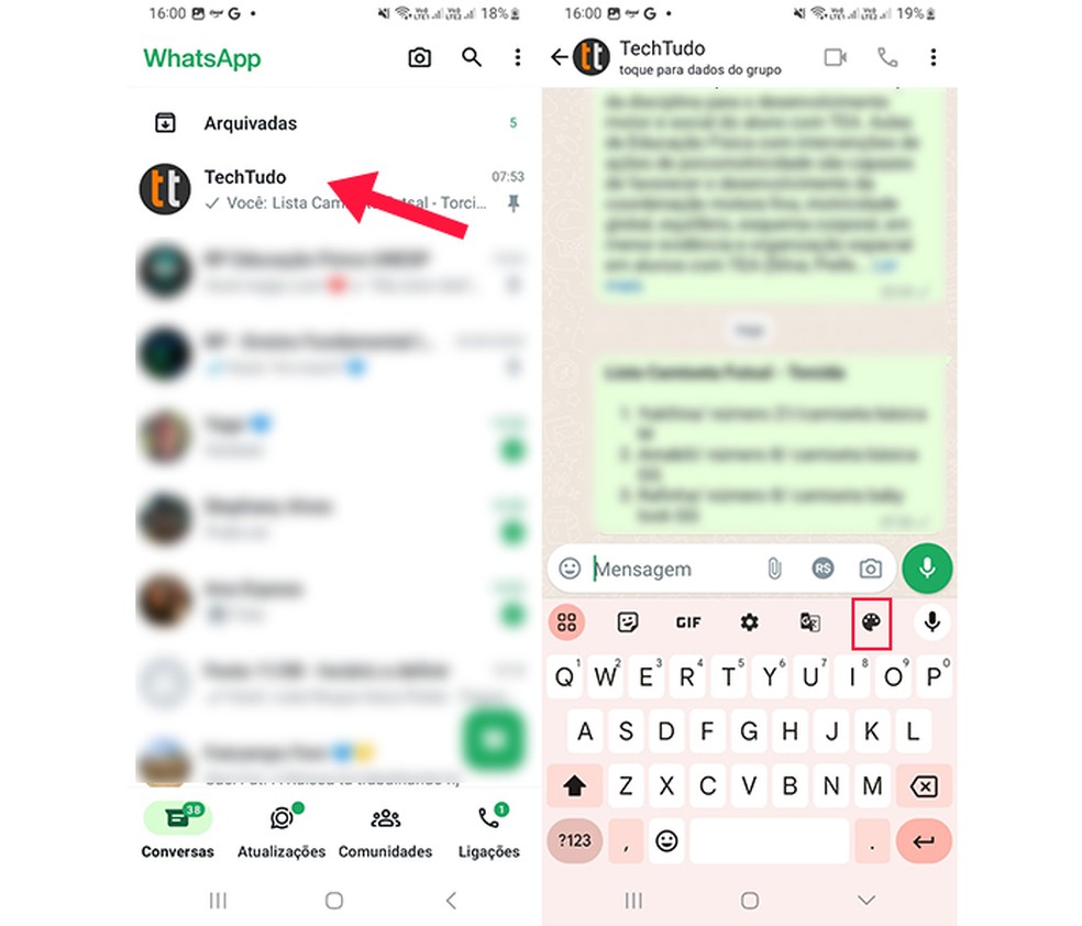 Ação para abrir uma conversa no WhatsApp — Foto: Reprodução/Marcela Franco