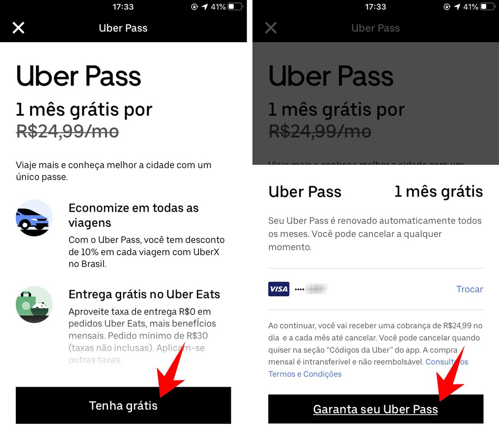 Como assinar o Uber Pass