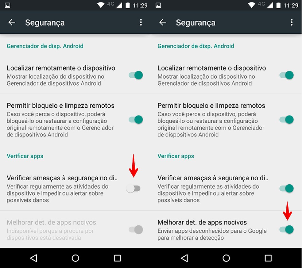 Ativando a Verificação de aplicativos no Android (Foto: Felipe Alencar/TechTudo) — Foto: TechTudo