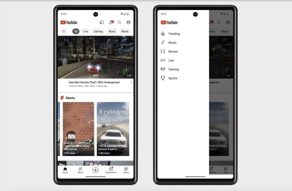 YouTube pode ganhar novo menu para descobrir vídeos no app; entenda