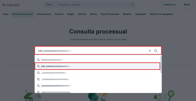 Como consultar processo por nome, pelo CPF e por número no Jusbrasil