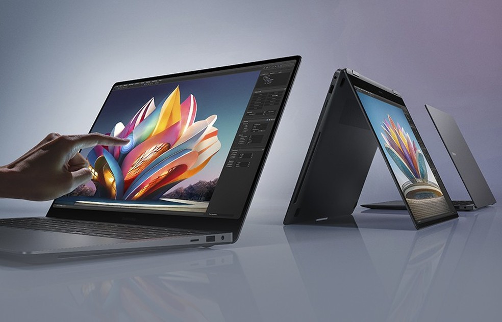 Os Samsung Galaxy Book4 são voltados ao segmento corporativo  — Foto: Divulgação/Samsung
