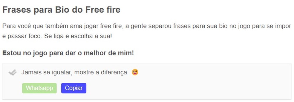 Frases para a bio do Free Fire: saiba onde encontrar e como personalizar