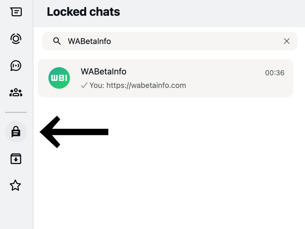 Aba de chats bloqueados, recurso testado no WhatsApp Web — Foto: Reprodução/WABetaInfo
