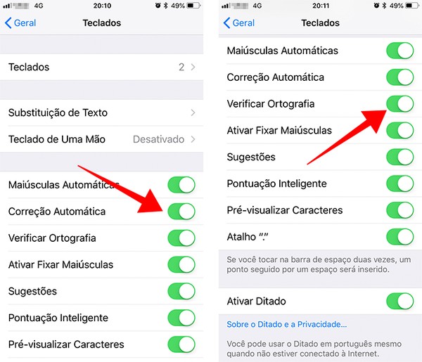 Como configurar o corretor ortográfico do celular