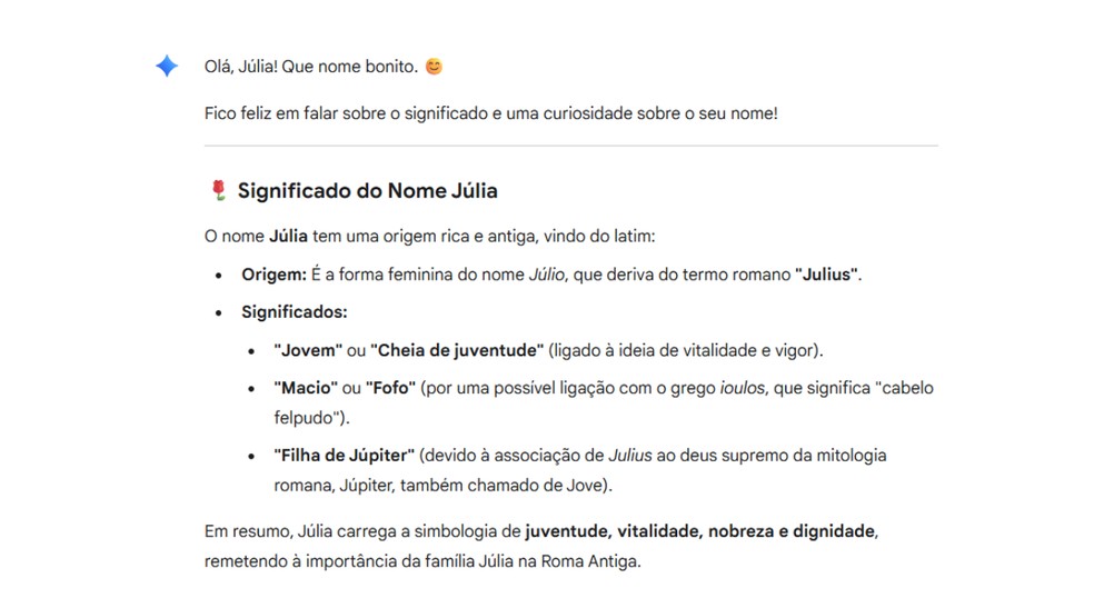  Reprodução/Júlia Silveira