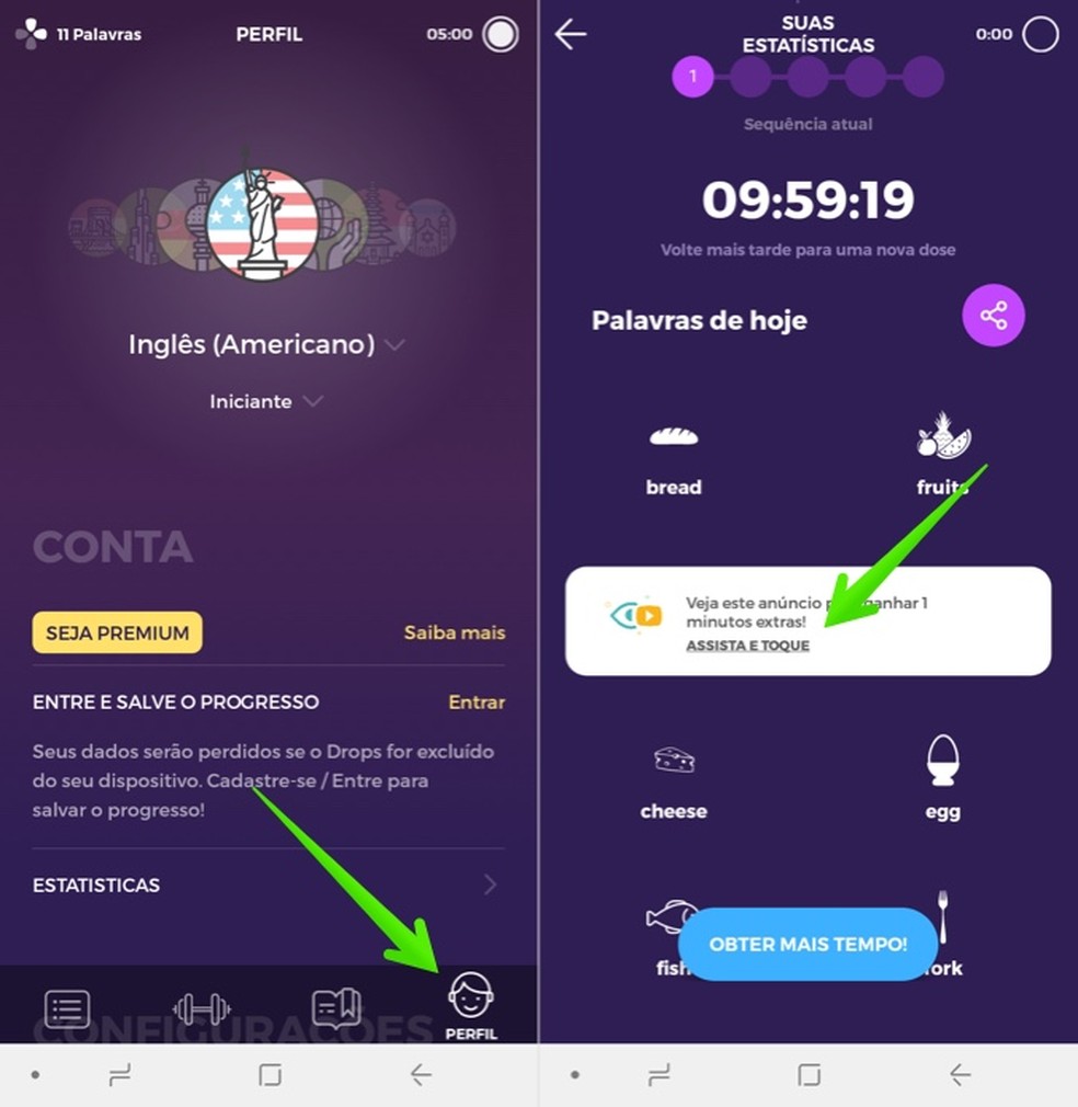 Como aprender inglês sozinho com o app Drops