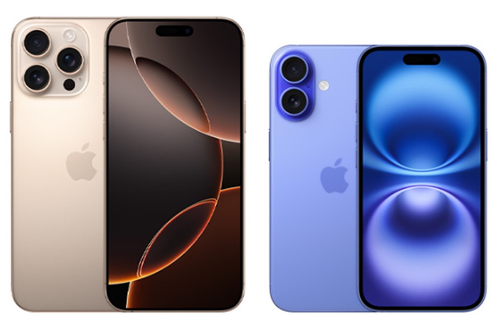 iPhone 16 Pro Max vs iPhone 16 — Foto: Divulgação/Apple