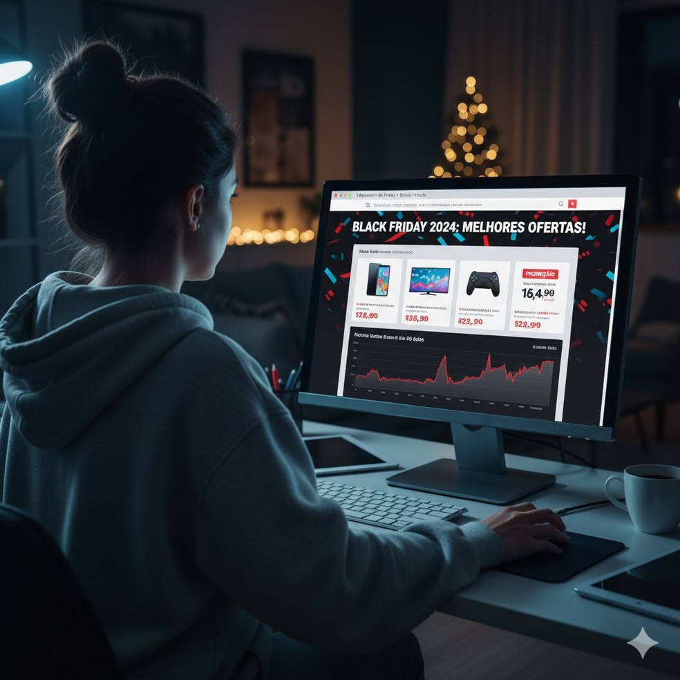 Vai comprar na Black Friday? Cuidado pra não cair em uma "Black Fraude" — Foto: Reprodução/Mayara Souza com IA