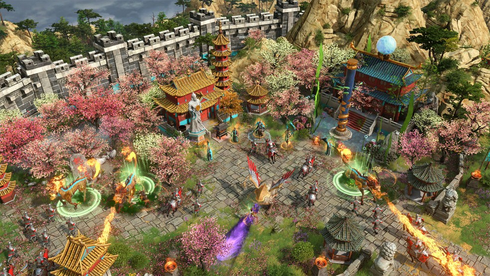 Age of Mythology Retold: Immortal Pillars é uma expansão que traz deuses e unidades do folclore chinês — Foto: Reprodução/Steam