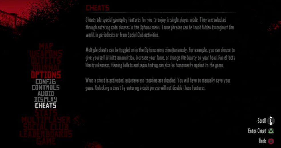 TODOS códigos trapaças e comandos de Red Dead Redemption 2 