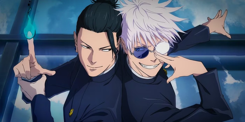 Pôster da 3ª temporada mostra Satoru Gojo e Suguru Geto — Foto: Reprodução/Screen Rant