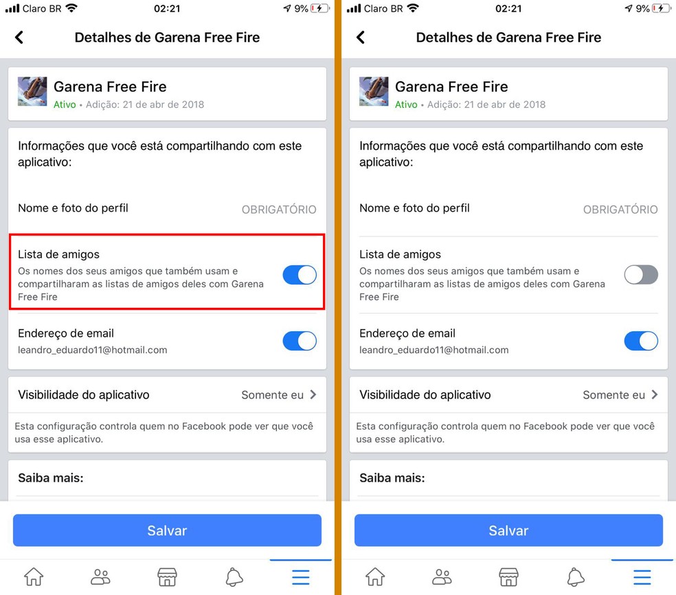 Como desconectar o Facebook do Free Fire e outros jogos para