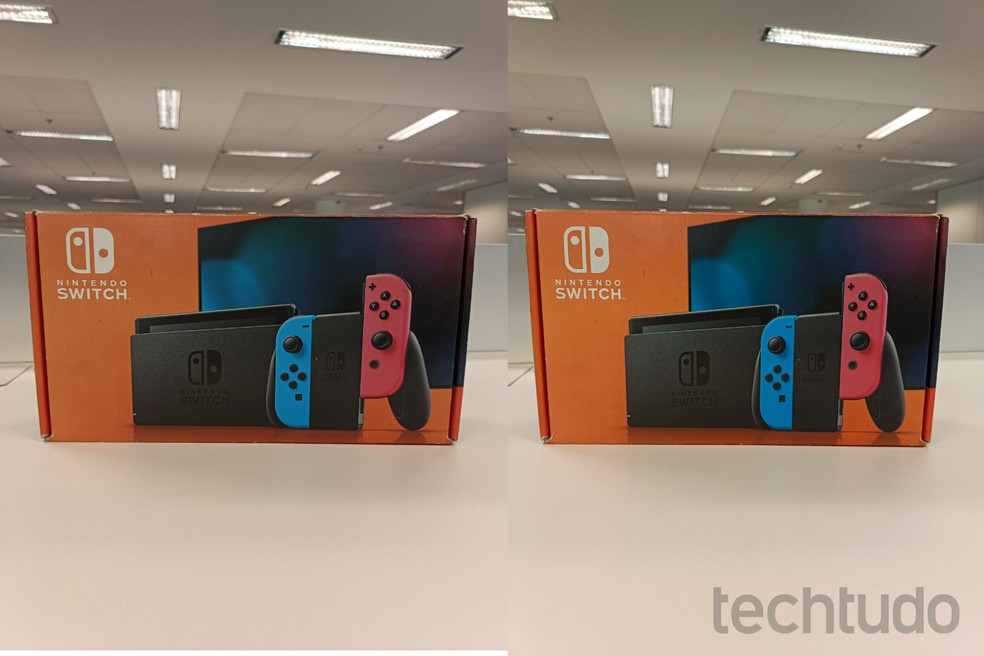 Fotos da câmera traseira do Infinix Note 30 5G sem a IA (lado esquerdo) ativa e com a IA (lado direito) ativa — Foto: Taís Aparecida/TechTudo