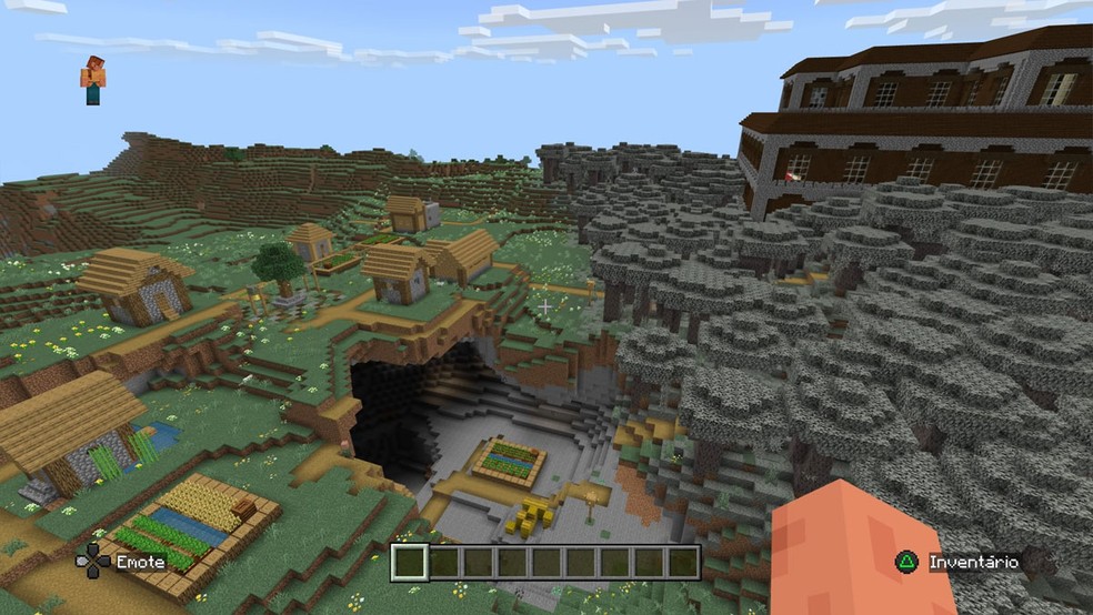 Este vilarejo em Minecraft está em uma situação complexa e provavelmente precisará de ajuda para sobreviver — Foto: Reprodução/Rafael Monteiro