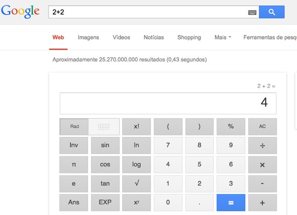 Como fazer cálculos usando o Google