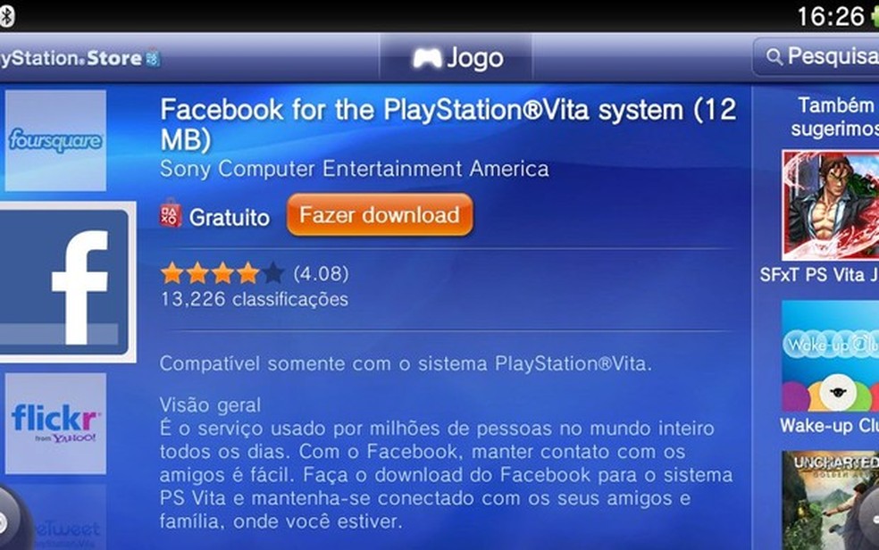 Aplicativo do Facebook retorna ao PlayStation Vita