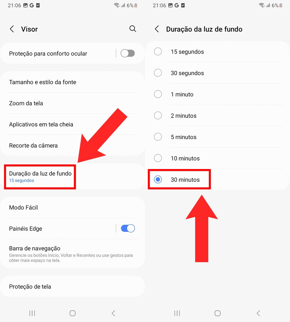 Como mudar o tempo ativo da tela no Android