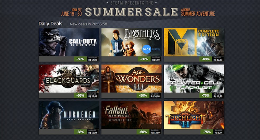 Steam tem descontos de até 80% em jogos multiplayer; veja lista