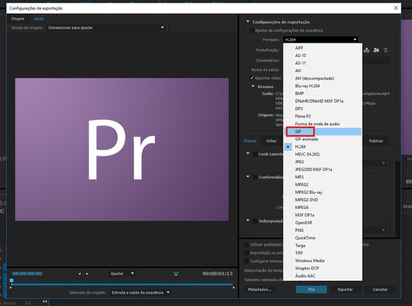 Como fazer GIF no Adobe Pemiere 