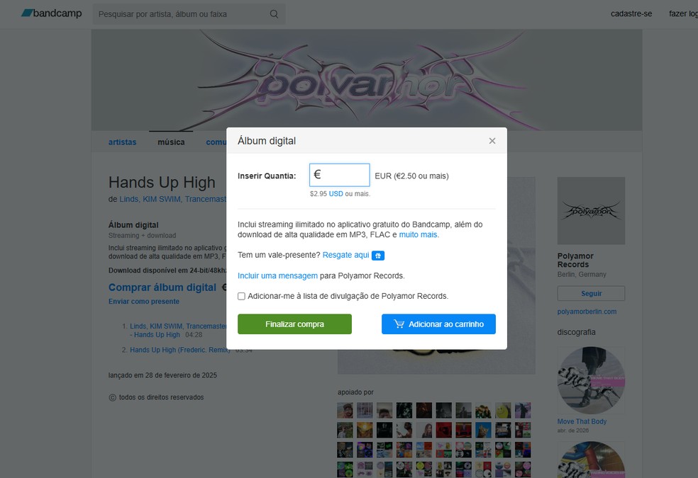  Reprodução/Bandcamp