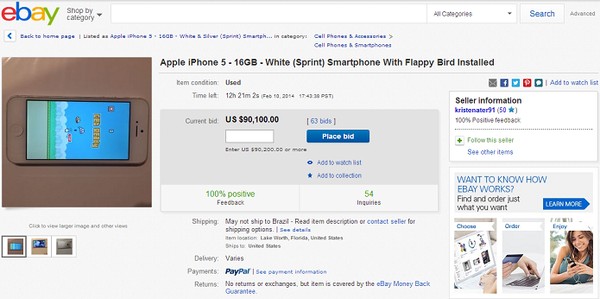 G1 - Smartphone com 'Flappy Bird' chega a custar R$ 50 mil no Mercado Livre  - notícias em Games