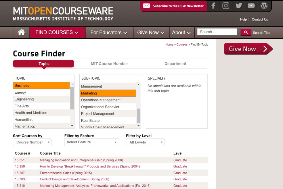 MIT tem vasto catálogo de cursos online gratuitos em diversas áreas do conhecimento — Foto: Reprodução/MIT