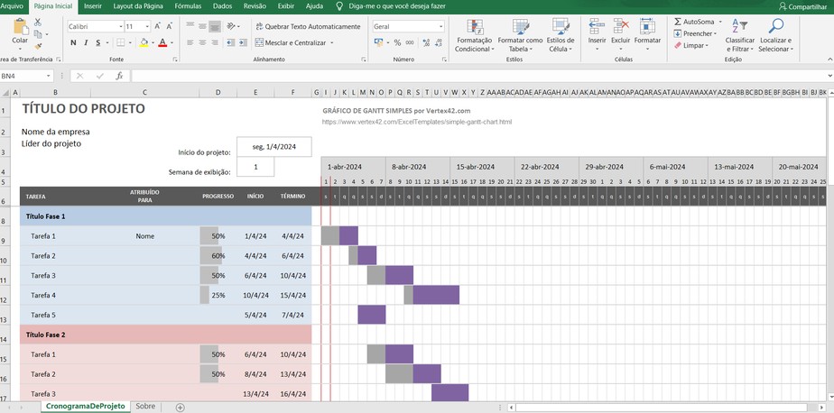 Grafico De Gantt Excel
