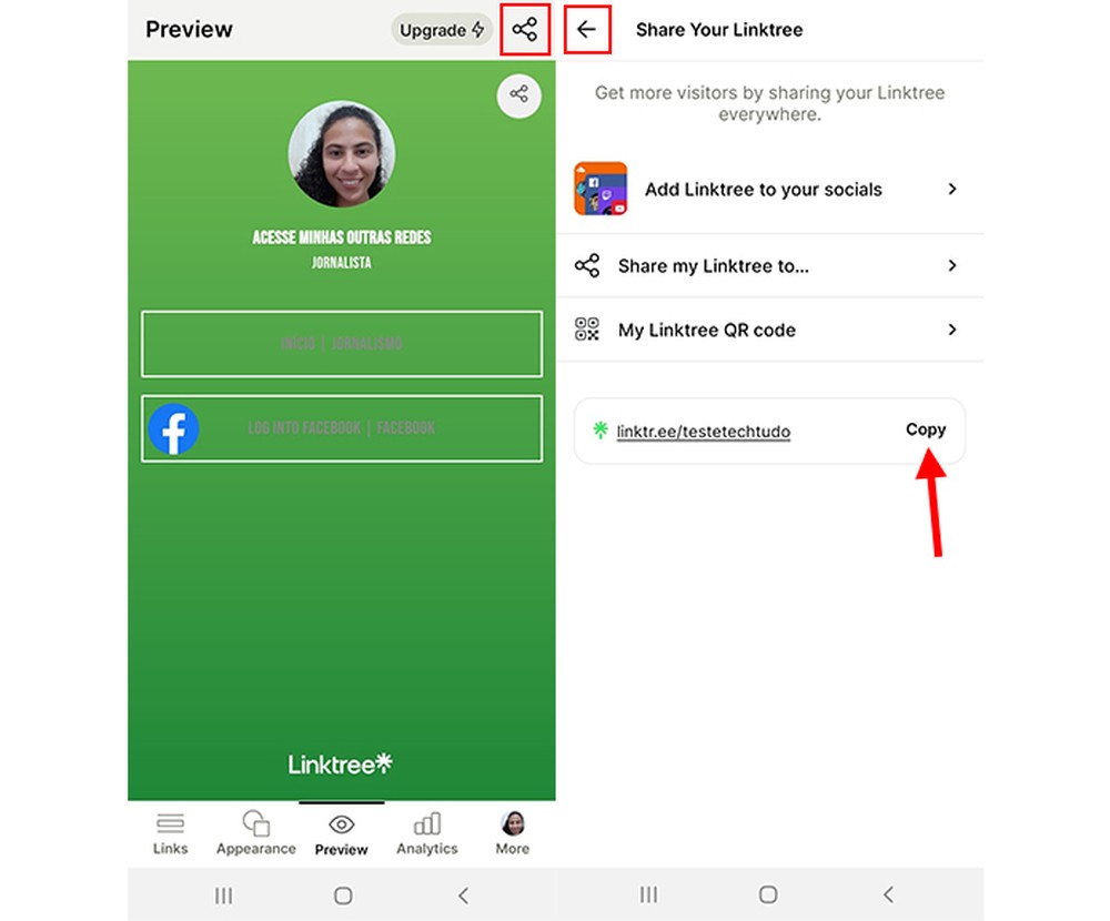 Como usar o Linktree pelo celular