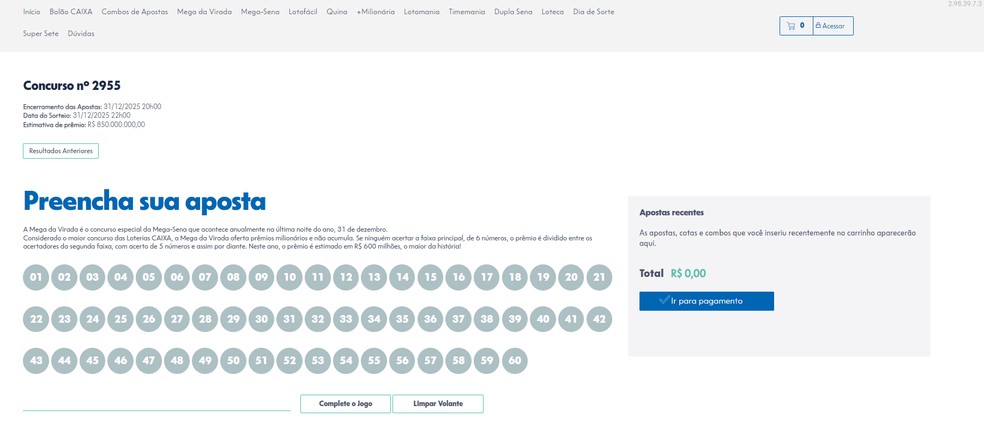  Reprodução/Loterias Caixa