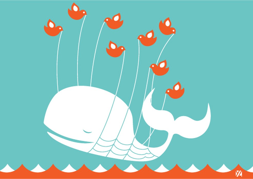 A Fail Whale aparecia quando o Twitter saía do ar e virou um dos símbolos mais lembrados da fase inicial da rede — Foto: Reprodução/Yiying Lu