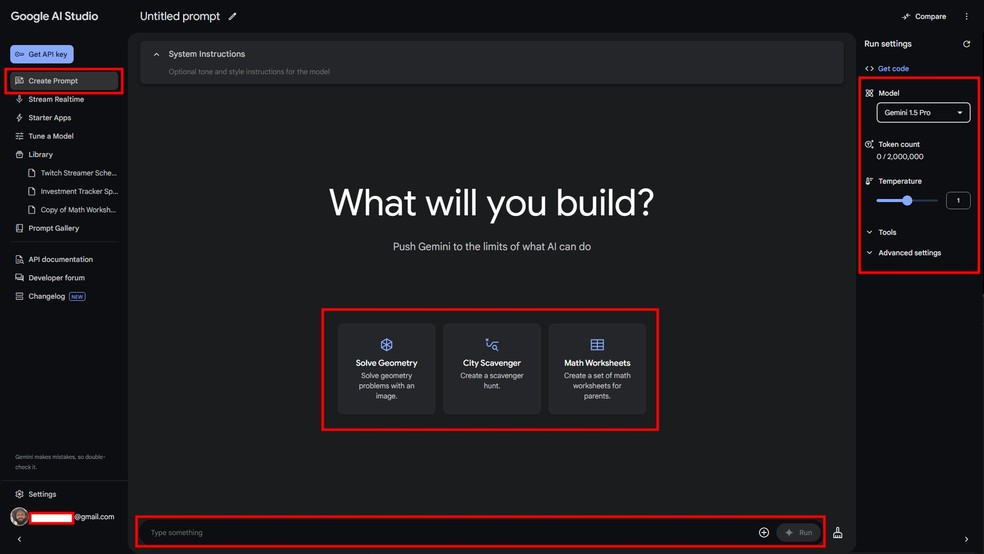  Reprodução/Google AI Studio (Editada por Daniel Trefilio)