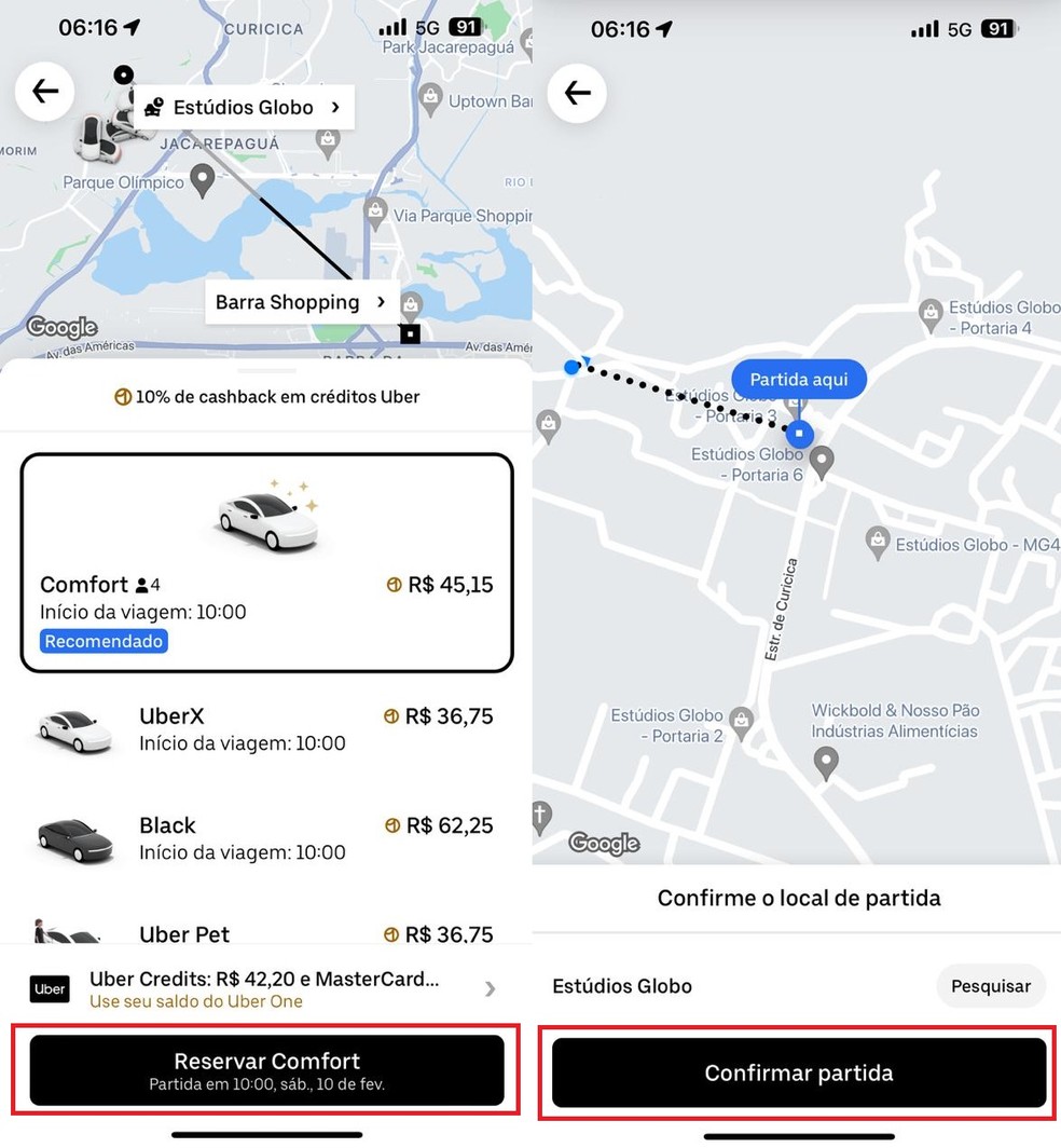 Confirme a reserva e o endereço para prosseguir — Foto: Reprodução/Clara Fabro