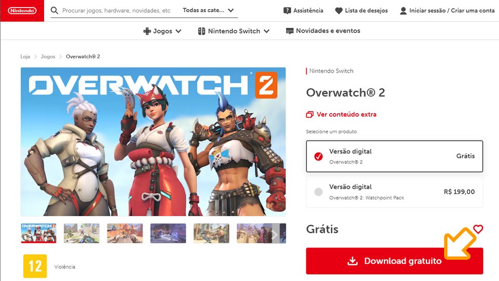 Overwatch® 2, Aplicações de download da Nintendo Switch