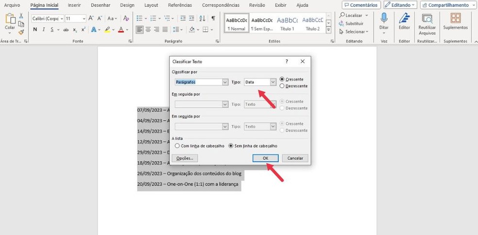 Como colocar em ordem alfabética no Word e organizar todos os dados