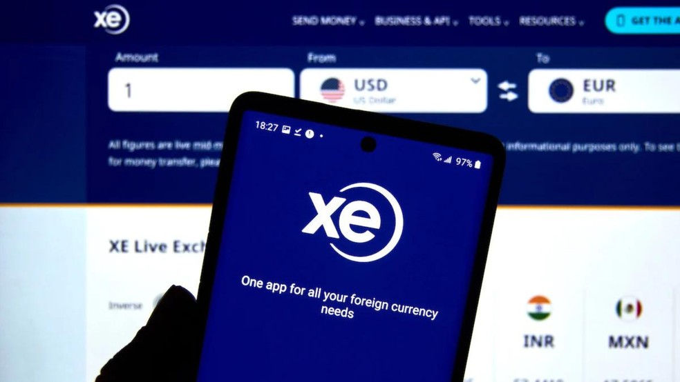  Xe Currency permite consultar as cotações em tempo real — Foto: Reprodução/CompaReremit