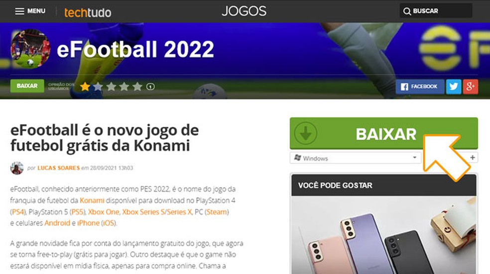 eFootball 2022 Mobile: como baixar e jogar; download e requisitos, pes