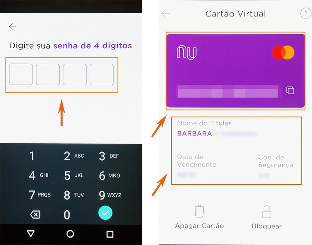 Como usar o cartão virtual do Nubank