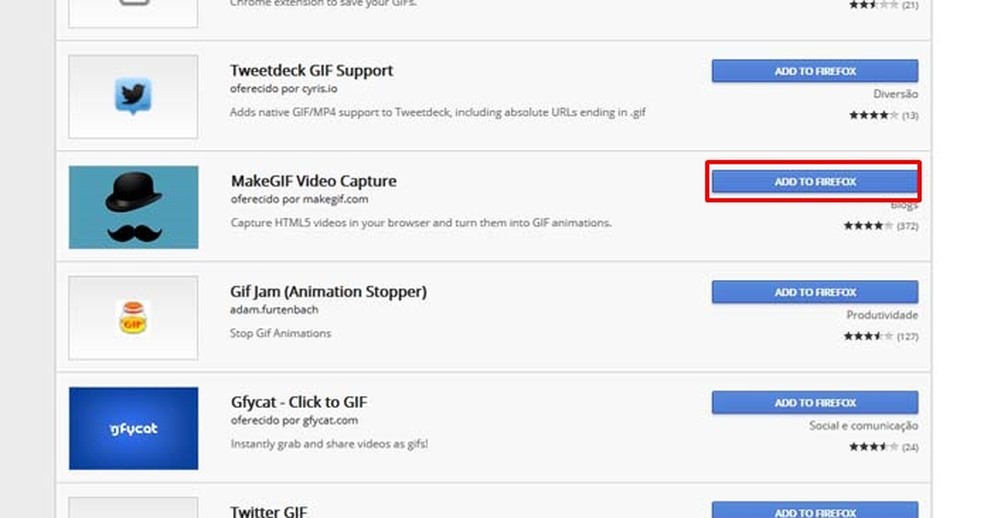Adicione a extensão para Chrome no Firefox — Foto: Reprodução/Taysa Coelho