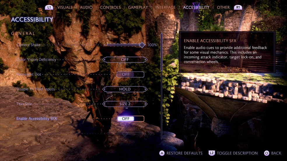 Dragon Age: The Veilguard em Review - Bioware investiu pesado em recursos de acessibilidade para jogadores com baixa visão e outros tipos de dificuldades. — Foto: Reprodução/Daniel Trefilio
