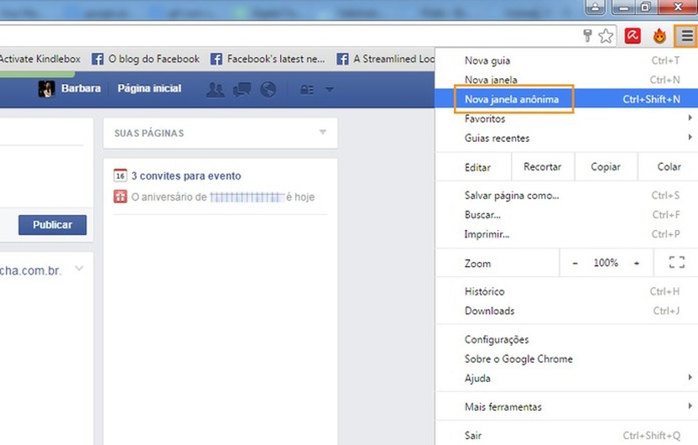 Como fazer login com várias contas de Facebook no mesmo navegador