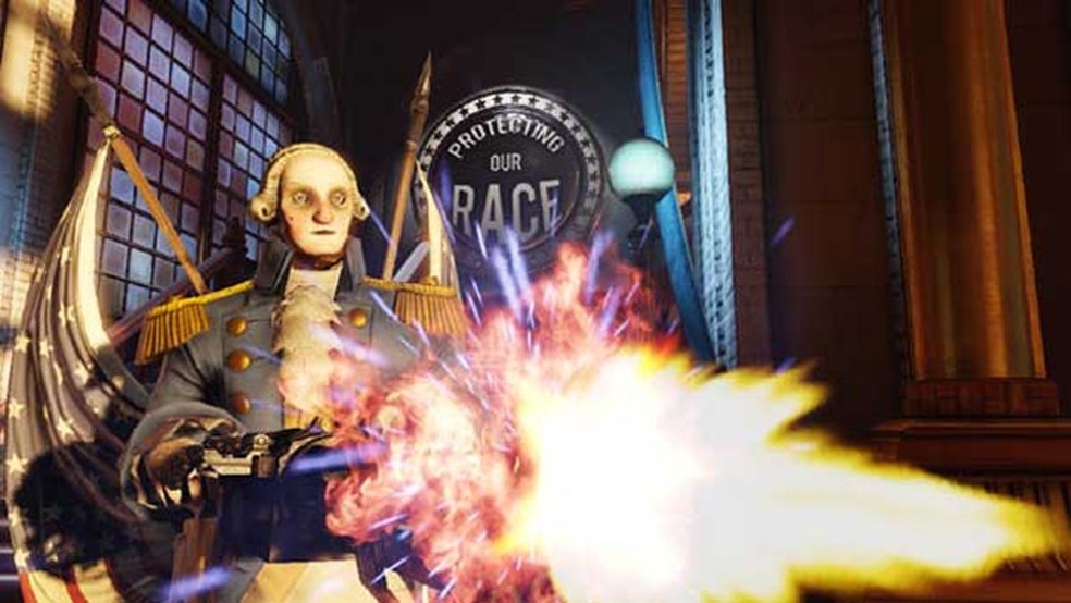 Bioshock Infinite mostra inimigo com visual de George Washington