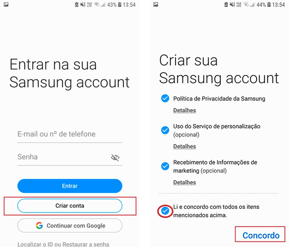 É preciso de uma Conta Samsung para baixar um aplicativo?