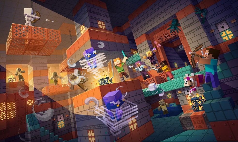 Minecraft tem comandos que ajudam a jogar com amigos — Foto: Divulgação/Mojang