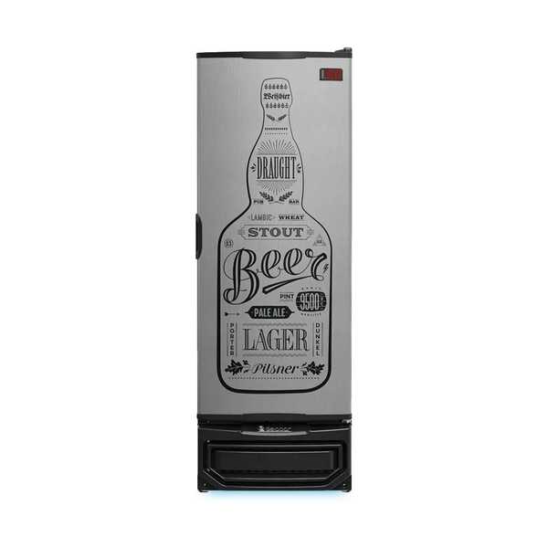 Cervejeira Vertical Gelopar Grba-400 Gw 410 Lt Expositor Cor Cinza