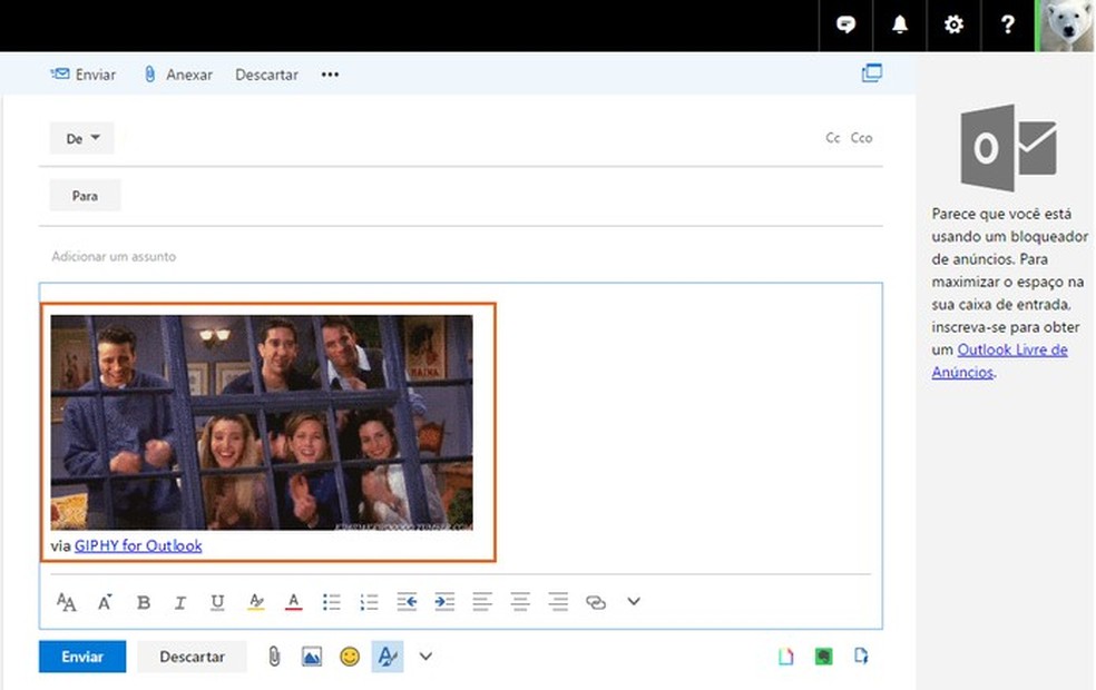 Como adicionar GIF a um email