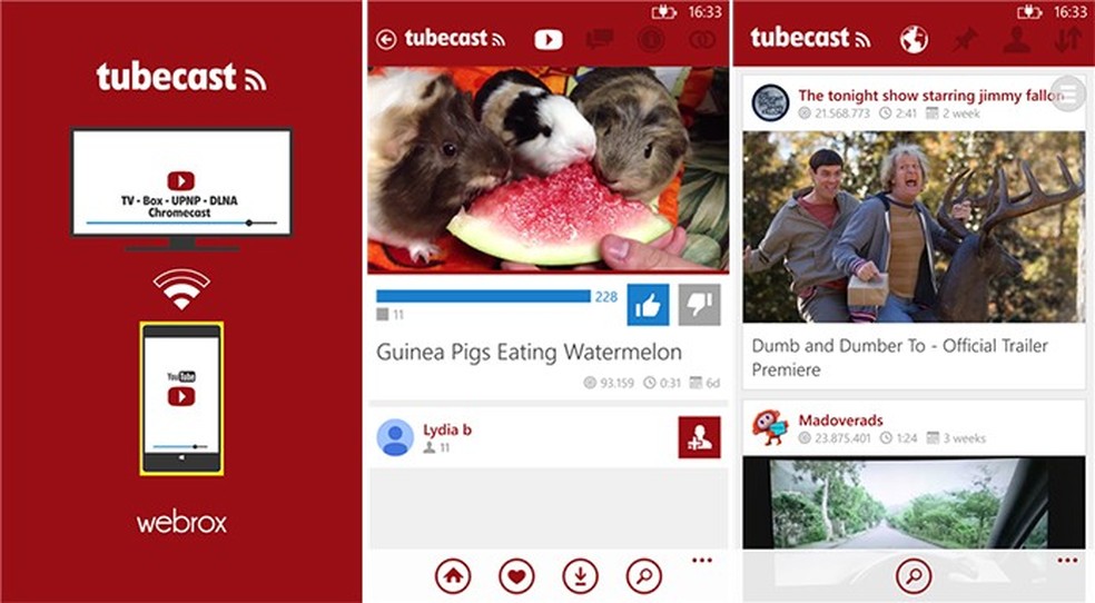 Tubecast é um aplicativo que adiciona o suporte ao Chromecast, Apple AirPlay e DLNA ao Windows Phone (Foto: Divulgação/Windows Phone Store) — Foto: TechTudo