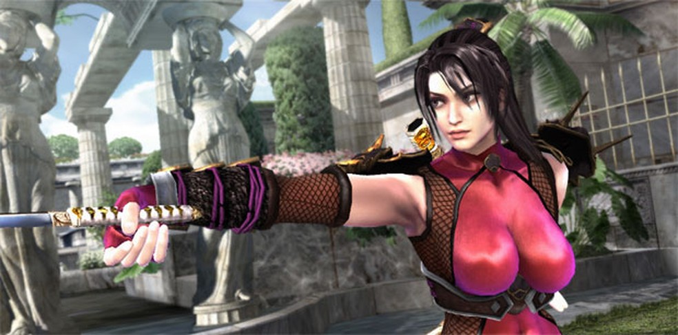 O uniforme de Taki, em Soul Calibur, deixa seus seios avantajados — Foto: Divulgação/Bandai Namco