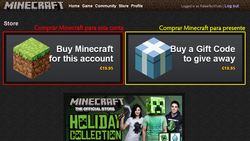 Comprar o Minecraft